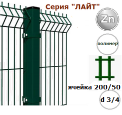 Панель  евроограждения 3 D Лайт 1730х2500 d 3/4  полимер