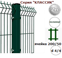 Панель  евроограждения 3 D Классик 1230х2500 d 4/4  полимер